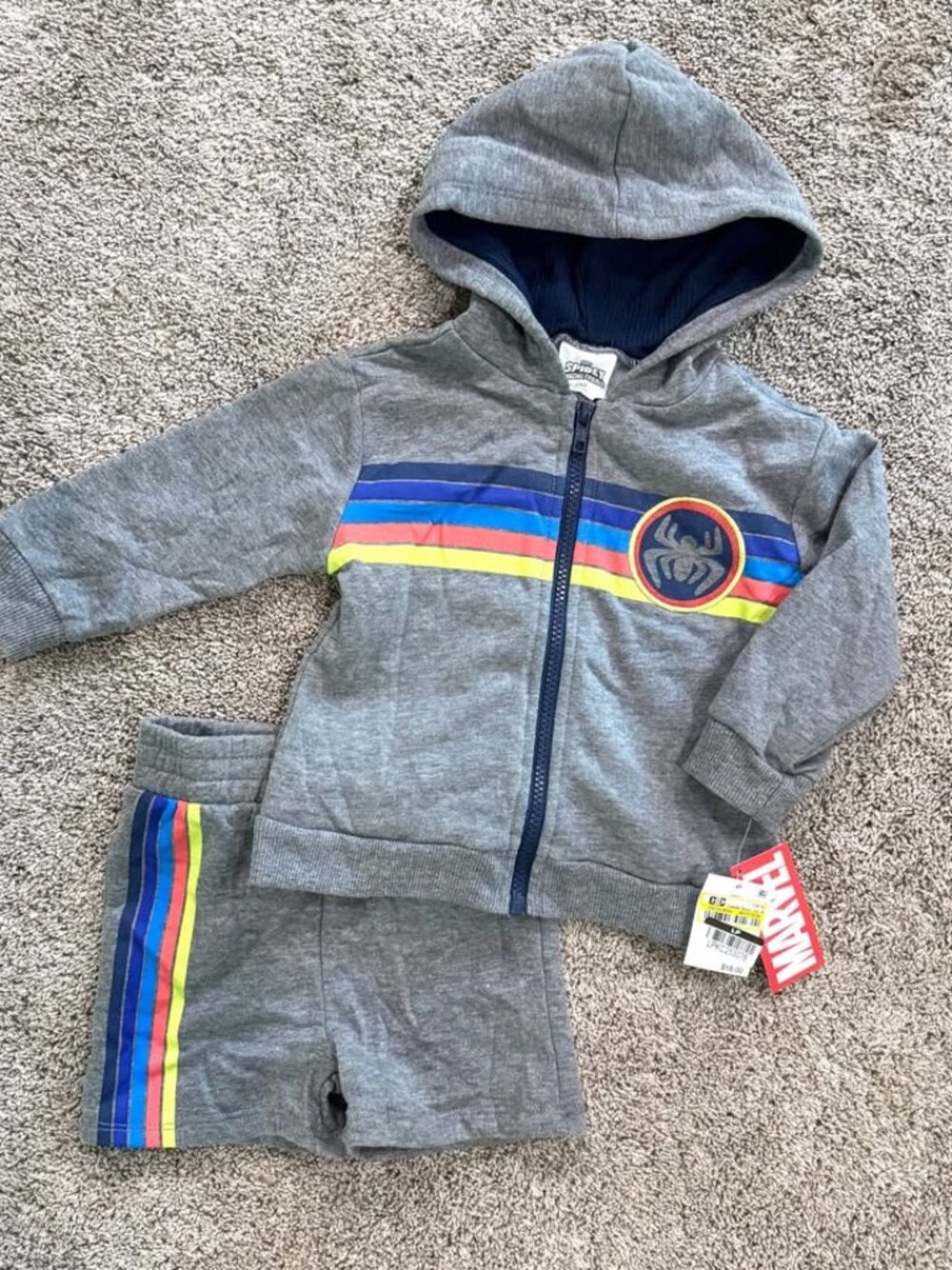 NWT Spiderman Hoodie & Shorts Set (12 Months)
